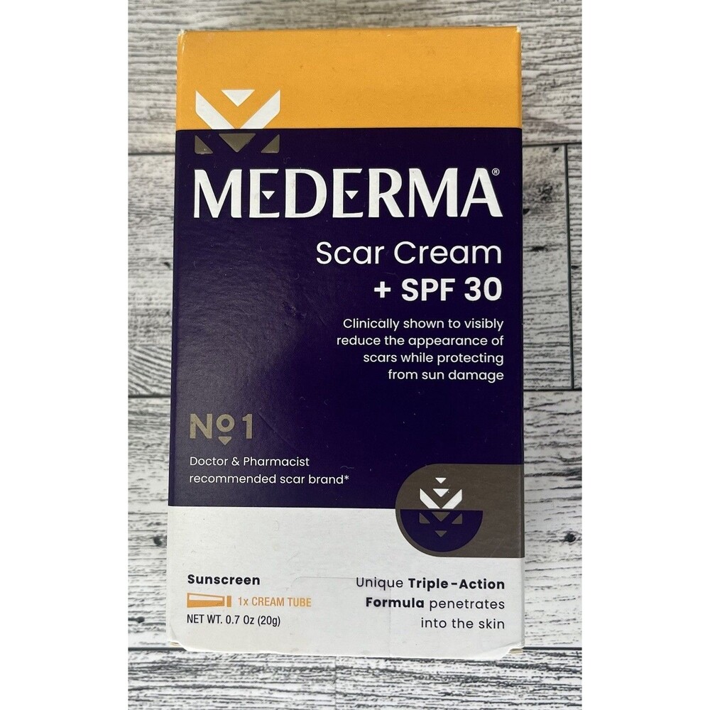 Mederma Scar Cream + SPF 30- 0.7oz NEW In Box Exp: 11/26